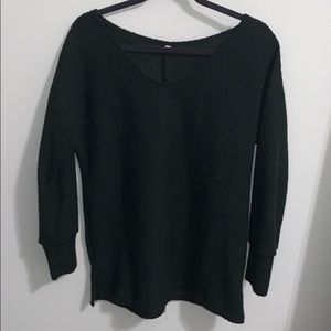 black scoop neck sweater